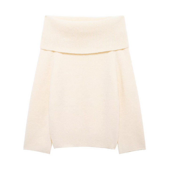 Damen Grobstrick-Oversize-Pullover mit weitem Umschlagkragen Echo Archiv