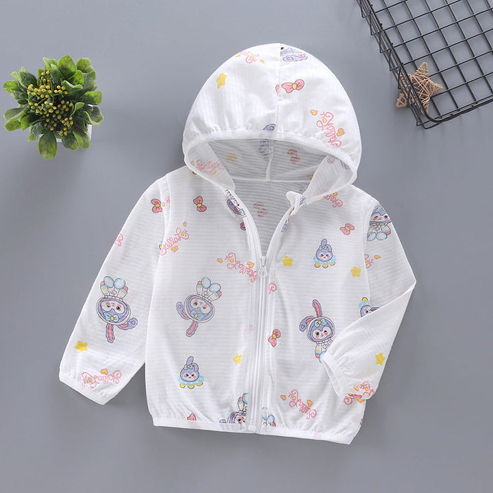 Unisex nan leichte Kapuzenjacke für Kleinkinder mit süßem Tierprint und Reißverschluss  Echo Archiv