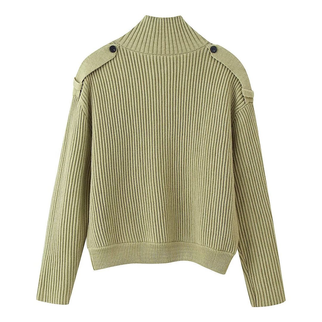 Herren Gerippte Strickjacke mit Stehkragen und Zier-Schulterriemen Echo Archiv