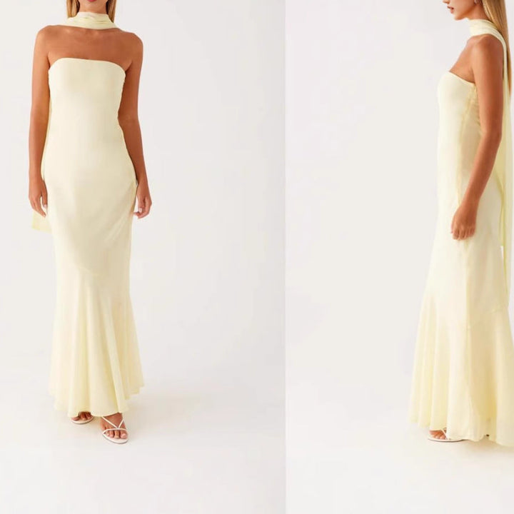 Damen Elegantes Langarm Abendkleid im Blumendesign Echoarchiv