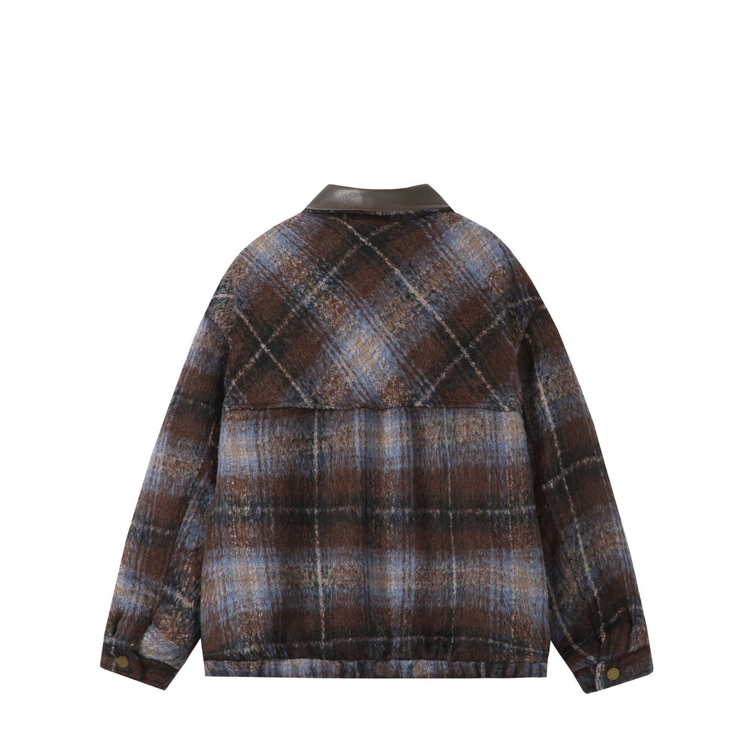 Unisex Boxy-Kurzblouson im Overshirt-Stil mit Kunstlederkragen und aufgesetzten Pattentaschen Echoarchiv