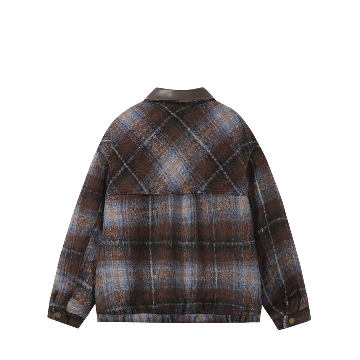 Unisex Boxy-Kurzblouson im Overshirt-Stil mit Kunstlederkragen und aufgesetzten Pattentaschen Echoarchiv