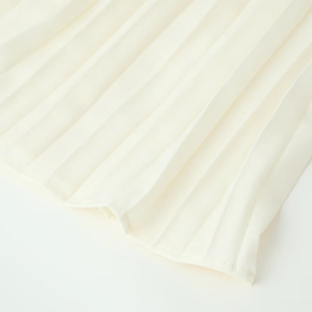 Damen plissiertes Midi-Kleid mit V-Ausschnitt Echo Archiv