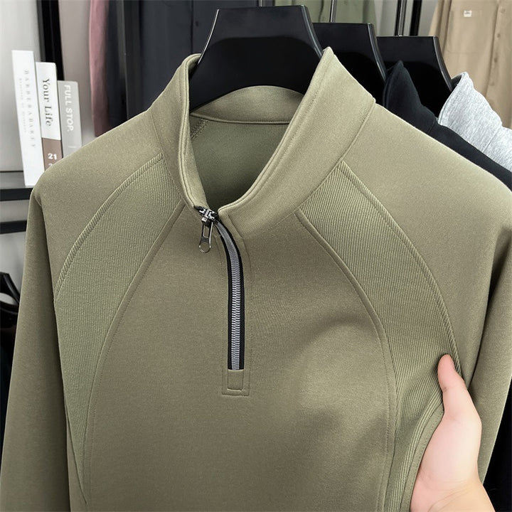 Herren modischer Pullover mit Stehkragen und Reißverschluss Echoarchiv
