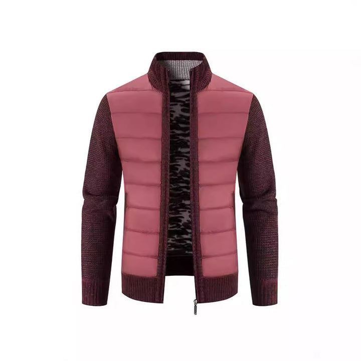 Herren Hybridjacke mit hochabschließendem Kragen und modischen Strickdetails Echoarchiv
