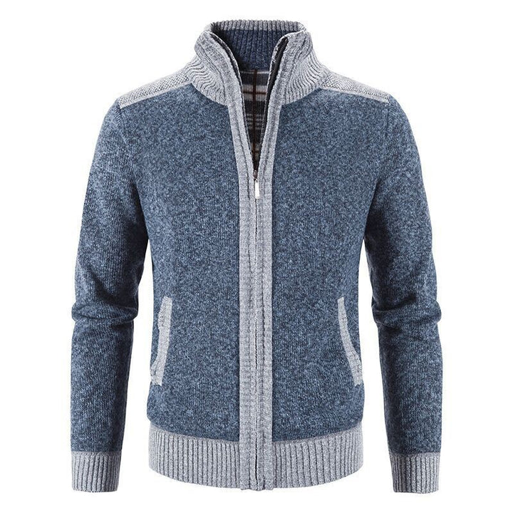 Herren Strickjacke mit modischem Zipper und hochgeschlossenem Kragen Echoarchiv