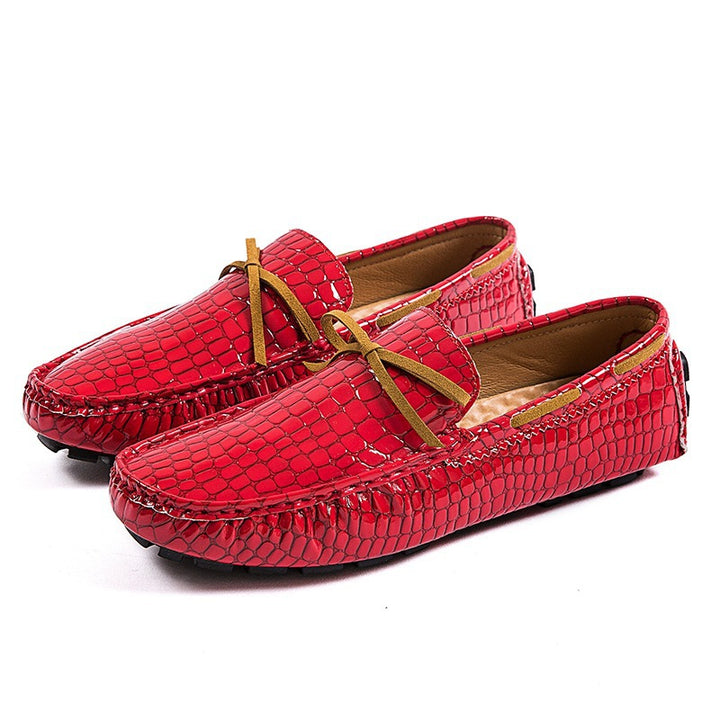 Damen lackierte Mokassin-Fahrerhalbschuhe mit Krokoprägung, weichem Lederfutter und profilierter Noppenlaufsohle Echo Archiv