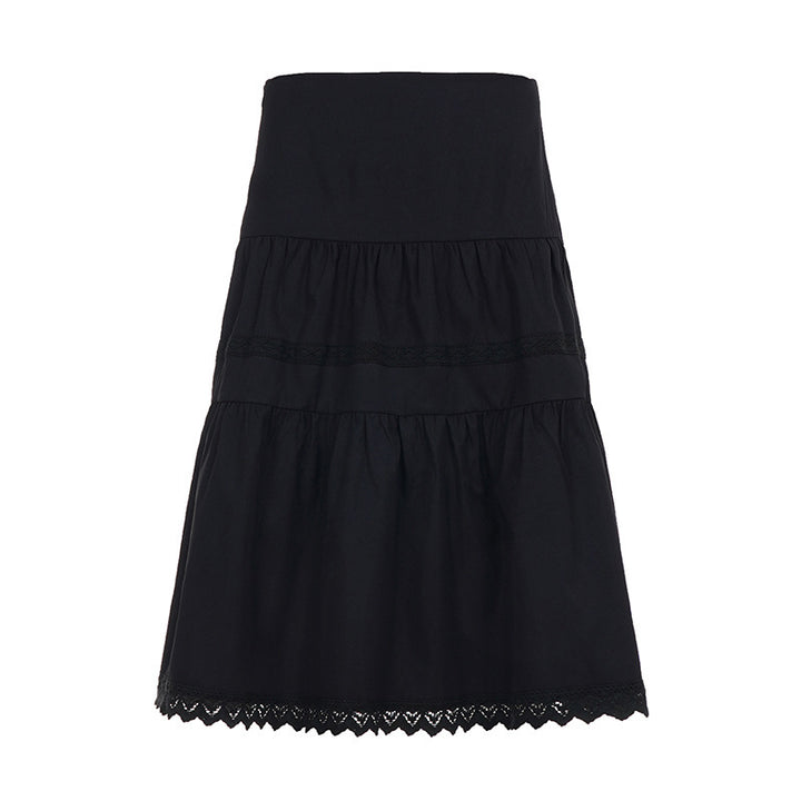 Damen eleganter gestufter Rock mit Spitzendetails Echo Archiv