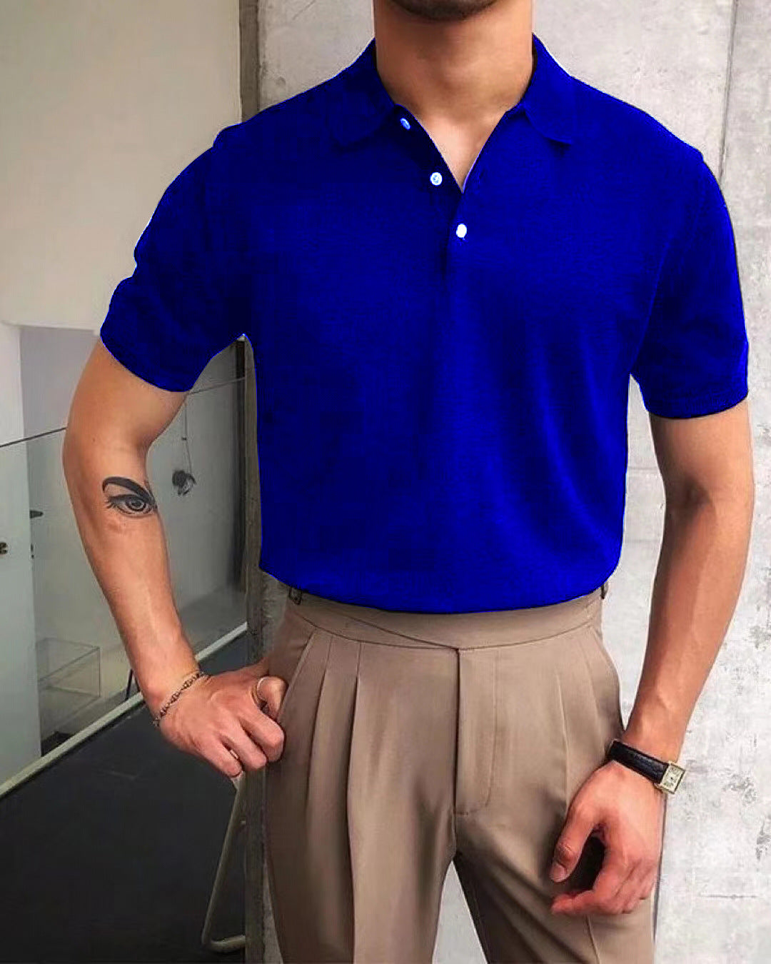 Herren Polo-Shirt mit hochwertigem Baumwollmix und modischem Stehkragen Echoarchiv
