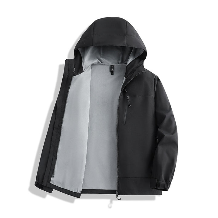 Herren Minimalistische Kapuzen-Softshelljacke mit atmungsaktivem Meshfutter & verdecktem Reißverschluss Echoarchiv