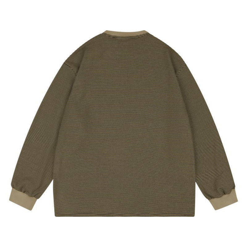 Unisex Weites gestreiftes Longsleeve im Oversize-Schnitt mit Rippbündchen Echo Archiv