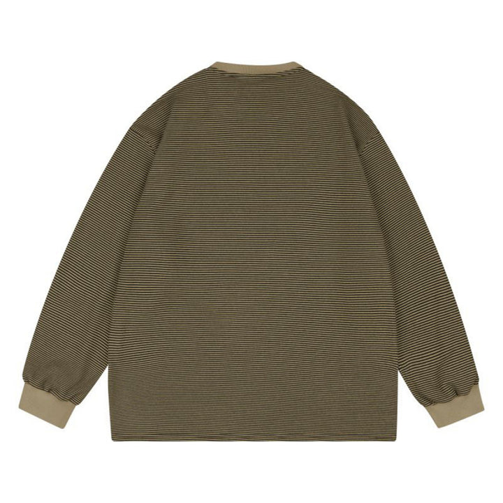 Unisex Weites gestreiftes Longsleeve im Oversize-Schnitt mit Rippbündchen Echo Archiv