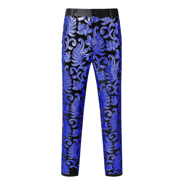 Herren Elegante Paillettenhose mit floralem Design Echoarchiv