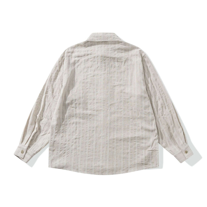 Unisex Lockeres Overshirt aus Leinenmischung mit Struktur und Brusttasche Echoarchiv