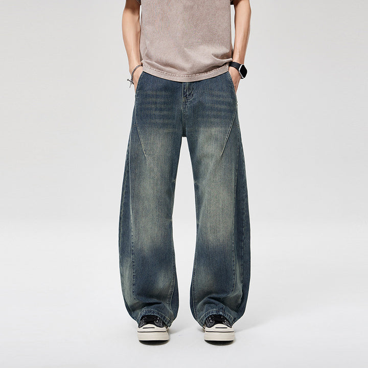Herren Weite Baggy-Jeans mit hohem Bund, konischer Knöchelpassform und elastischem Tunnelzug Echoarchiv