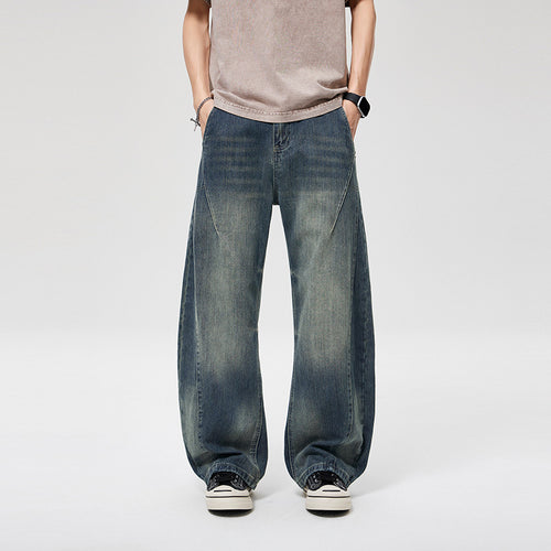 Herren Weite Baggy-Jeans mit hohem Bund, konischer Knöchelpassform und elastischem Tunnelzug Echoarchiv