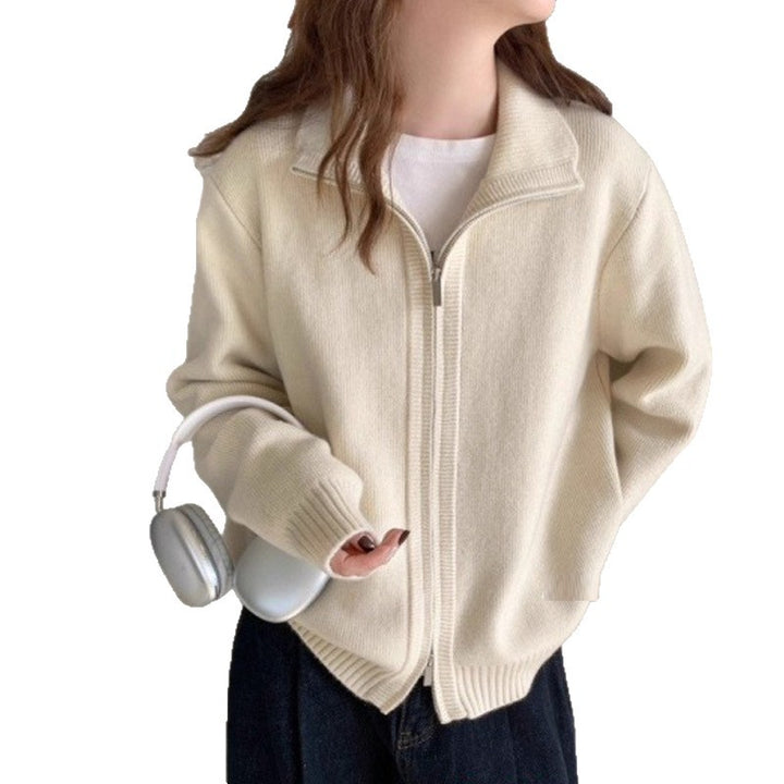 Damen Modische Strickjacke mit leichtem Reißverschluss Echo Archiv
