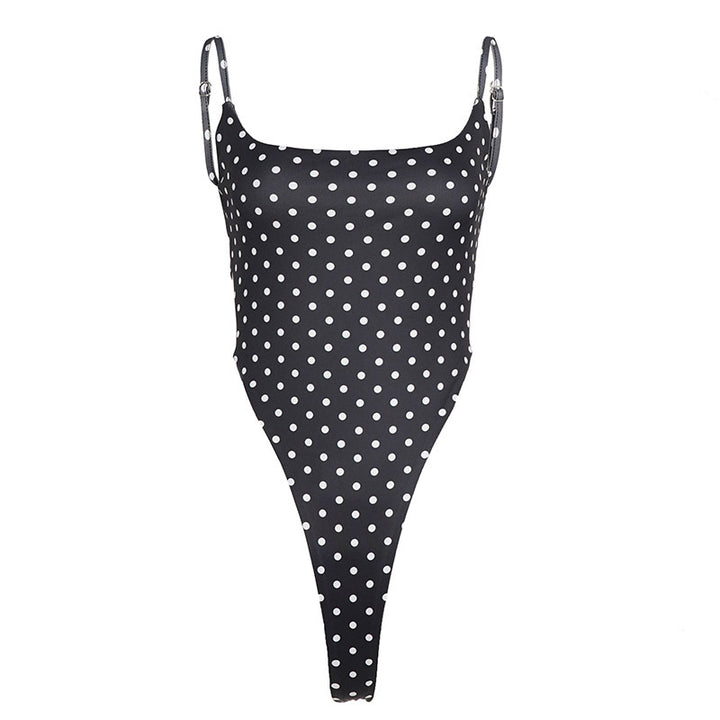 Damen Badeanzug mit hochgeschnittenem Design und verspieltem Polka-Dots-Muster Echo Archiv