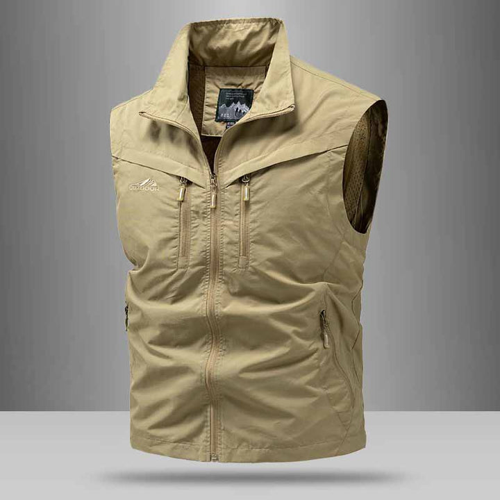 Herren Technische Utility-Weste mit hohem Kragen und Multifachtaschen Echo Archiv