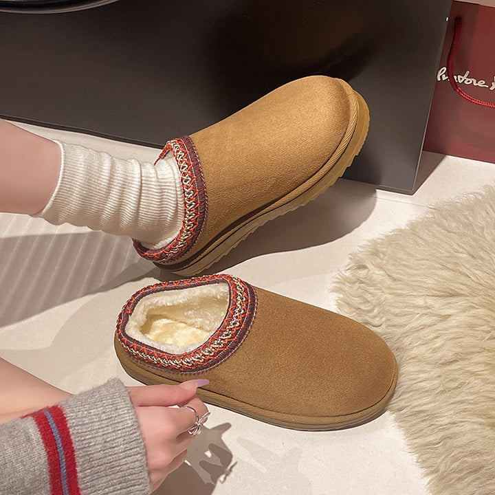 Damen Gefütterte Slipper‑Mules mit Teddyfutter und geflochtenem Saum Echo Archiv