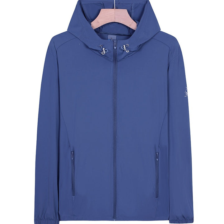 Unisex Leichte wind- und wasserabweisende Kapuzen‑Übergangsjacke mit durchgehendem Reißverschluss, Reißverschlusstaschen & elastischen Bündchen Echoarchiv
