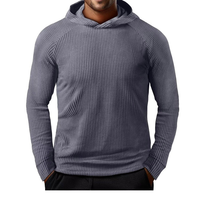 Herren lässiger Kapuzenpullover mit strukturiertem Material Echoarchiv
