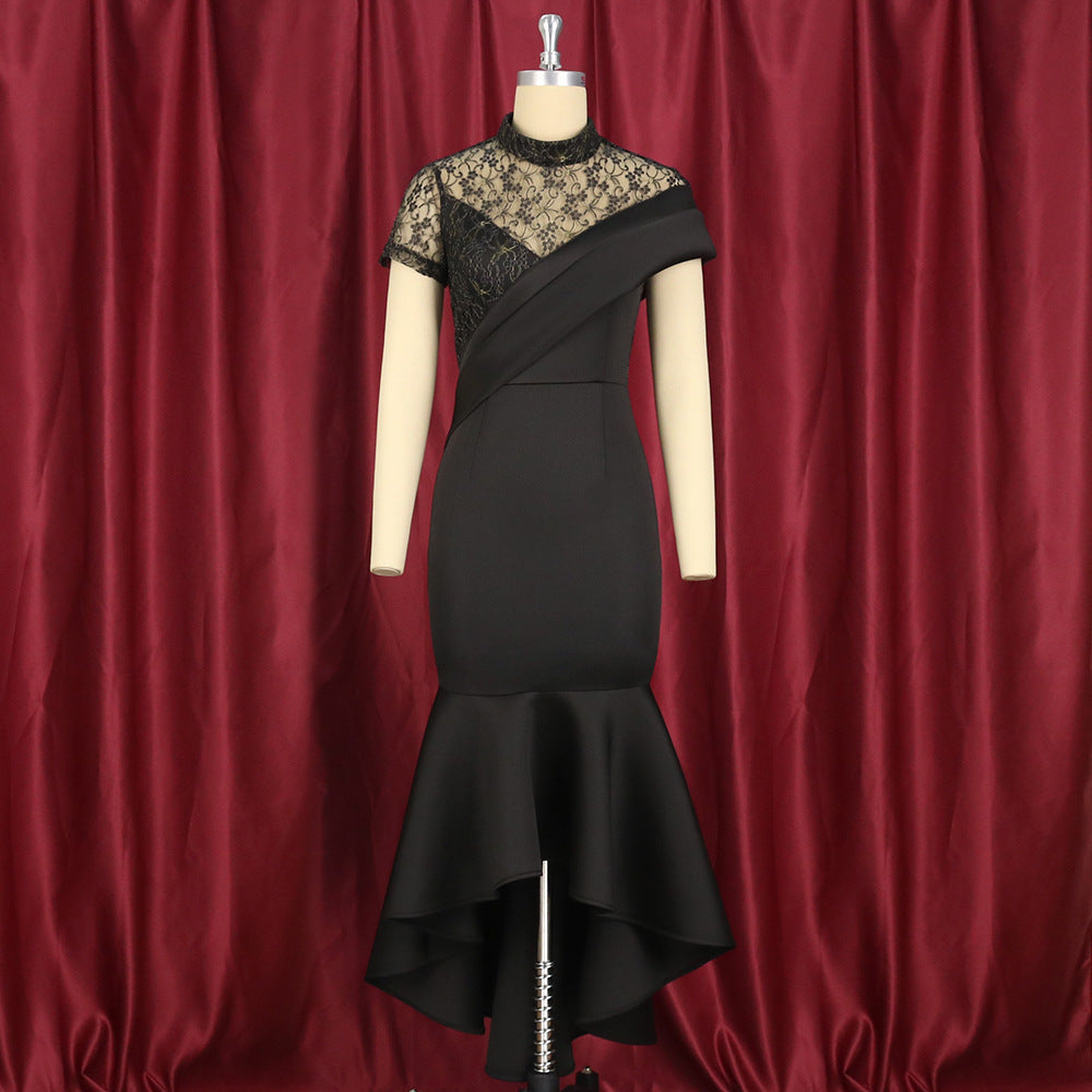 Damen Elegantes Abendkleid mit Spitze und asymmetrischem Saum Echo Archiv