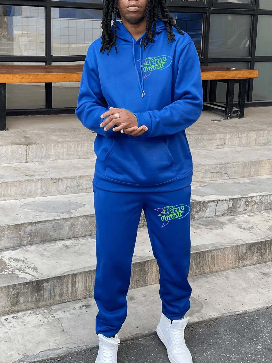 Herren Hoodie und Jogginghose Set mit modernem, stilvollem Grafikdesign Echoarchiv
