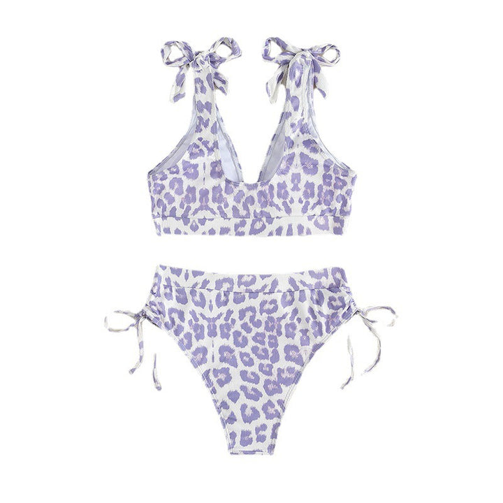 Damen Hoch geschnittenes Bikini-Set mit verspielten Schnürdetails Echo Archiv