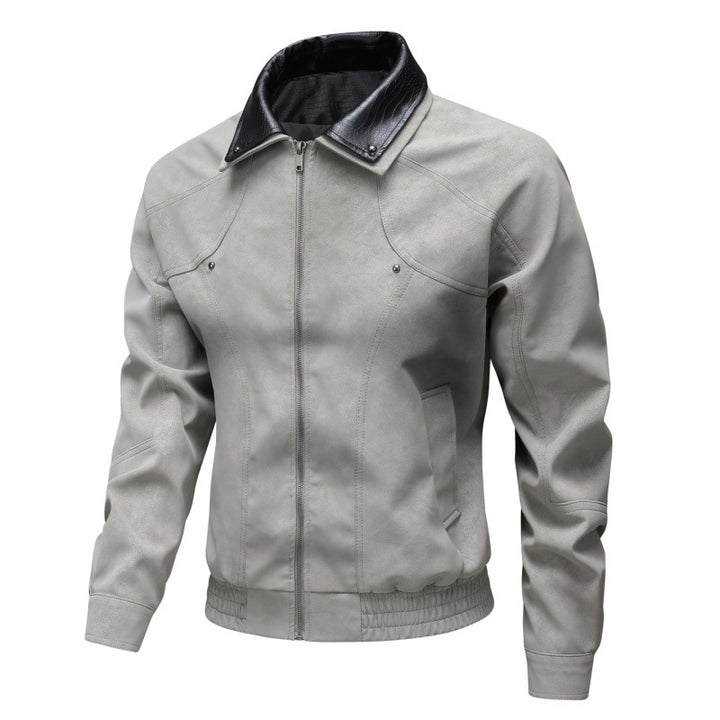 Herren Vintage-inspirierte Kunstleder-Blousonjacke mit kontrastkragen Echo Archiv