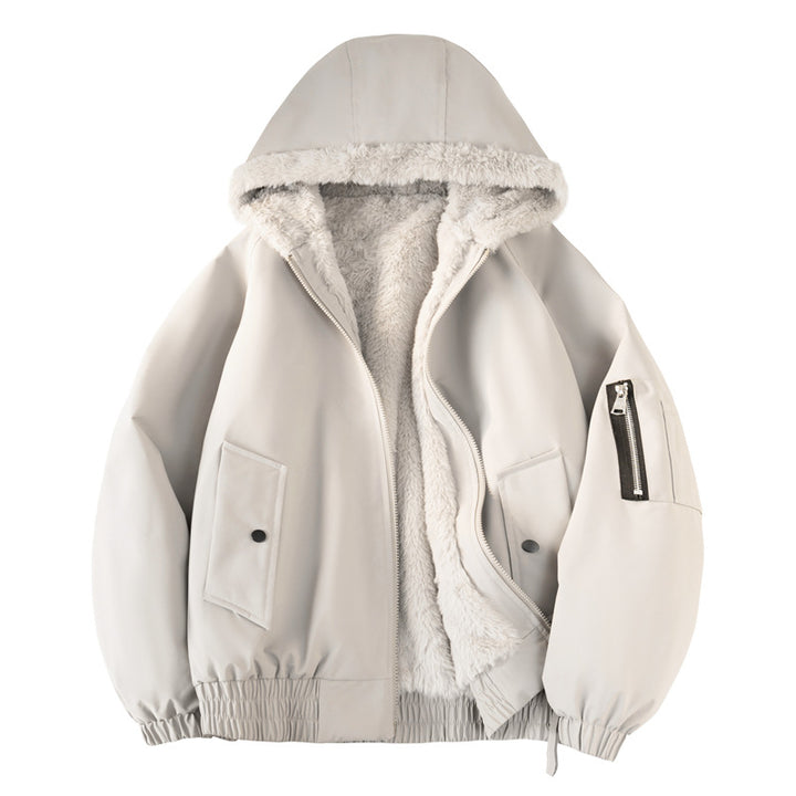 Herren Kapuzen-Bomberjacke mit Teddyfutter, wasserabweisender Außenhülle und Utility-Taschen Echo Archiv