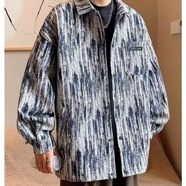 Herren modische Hemdjacke mit strukturiertem Muster Echoarchiv