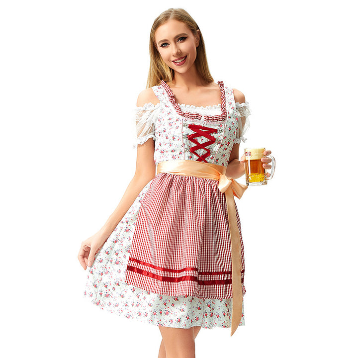 Damen nan Blusenkleid im Trachtenstil mit dekorativem Korsettband und geraffter Schürze Echo Archiv
