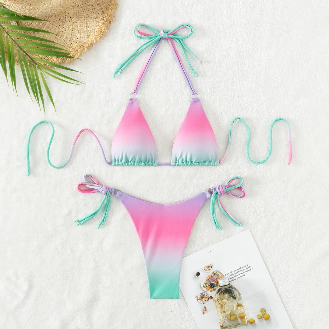 Damen Triangel-Bikini mit individuell anpassbarem Bindesystem und modischem Farbverlauf Echo Archiv