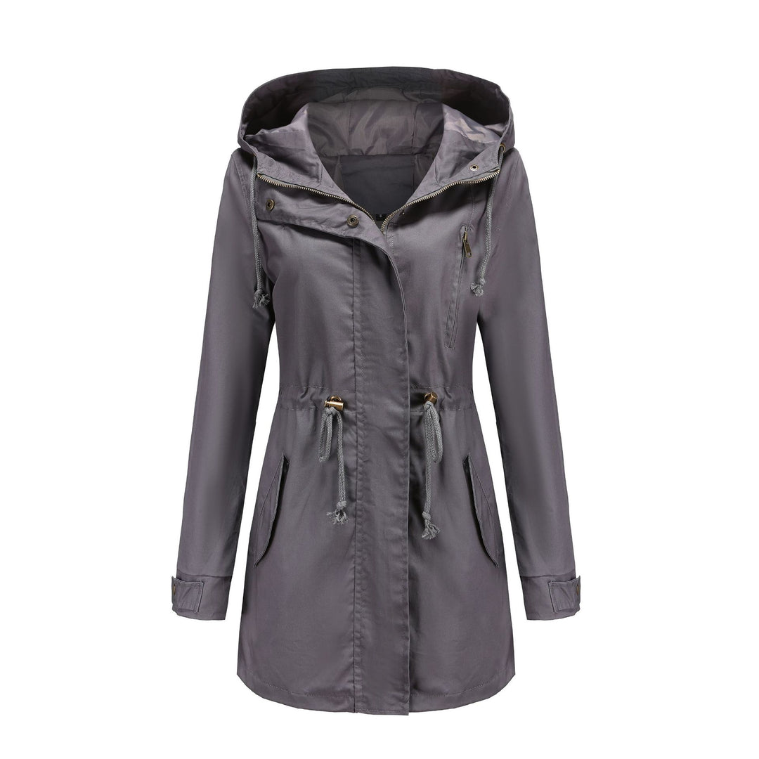 Damen nan leichter Parka mit Kapuze, Kordelzug und verdecktem Reißverschluss Echo Archiv