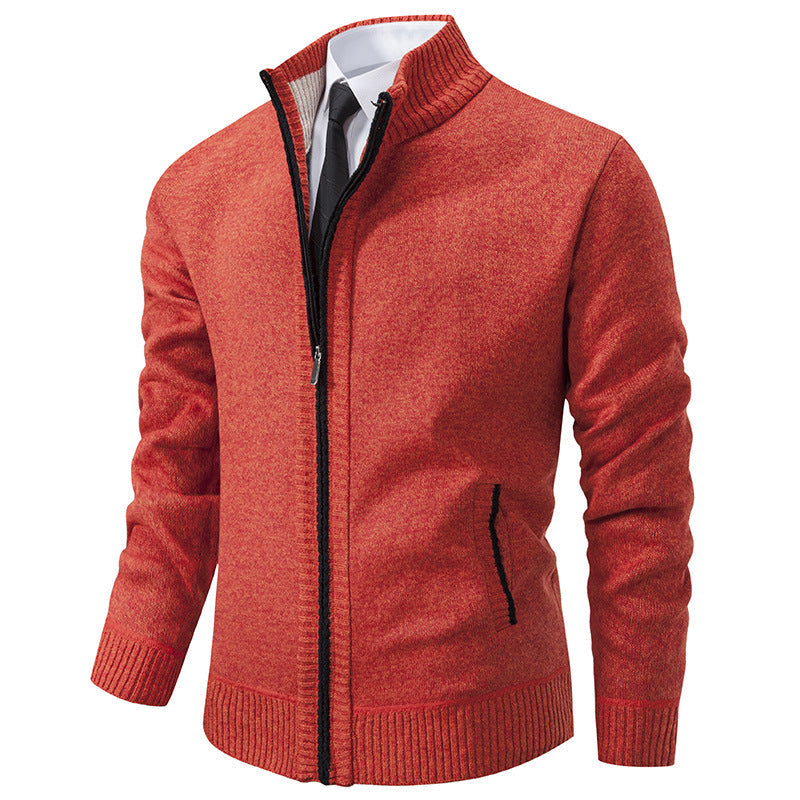 Herren sportliche Strickjacke mit Stehkragen und Reißverschluss Echoarchiv