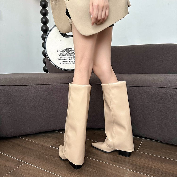 Damen Elegante und schicke Stiefel mit Blockabsatz Echo Archiv