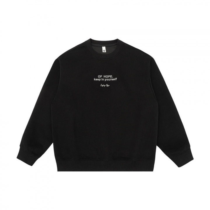 Unisex Oversize-Sweatshirt mit minimalistischer Bruststickerei und geripptem Saum Echo Archiv