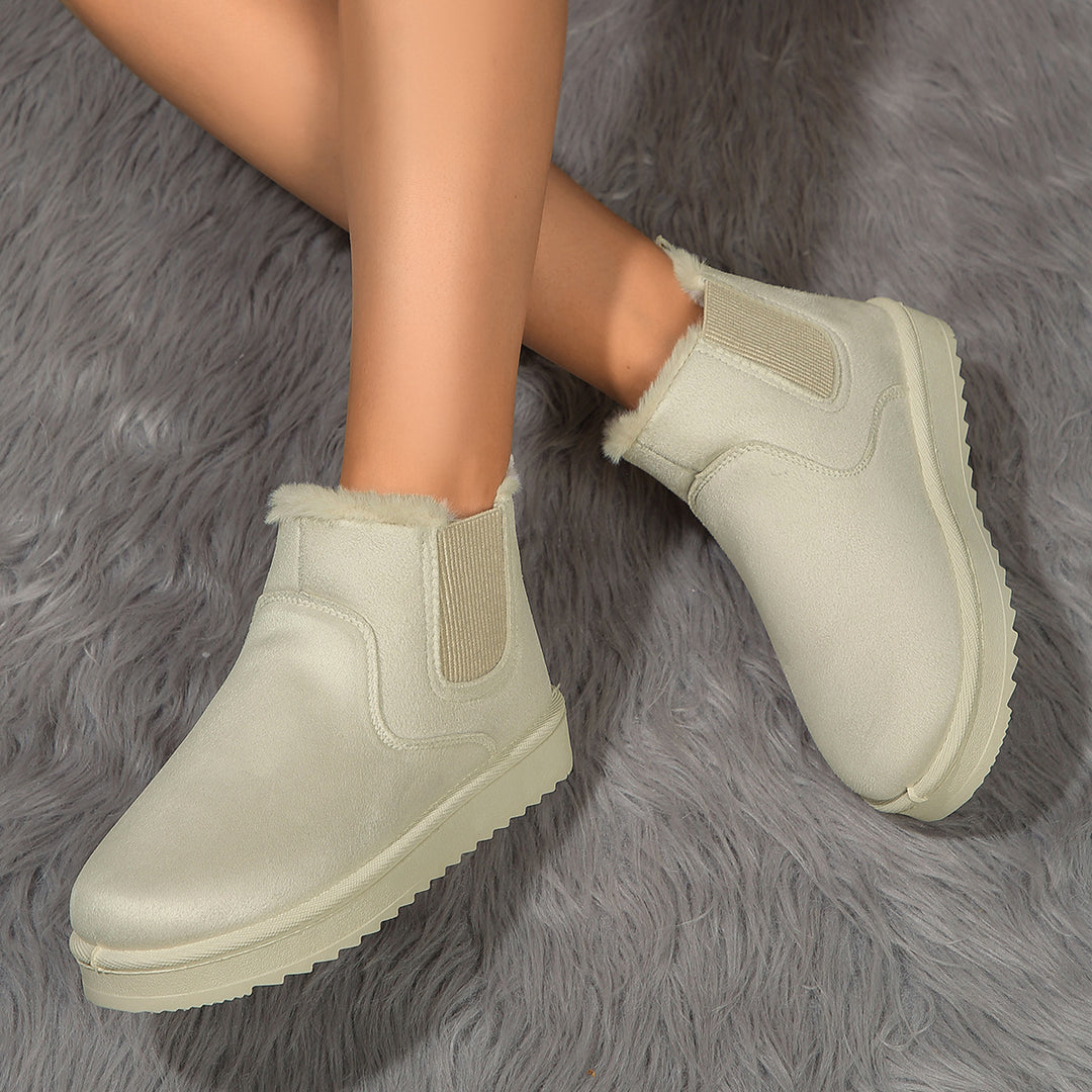 Damen  Chelsea-Boots mit warmem Teddyfutter, elastischem Seiteneinsatz und rutschfester Profilsohle Echo Archiv