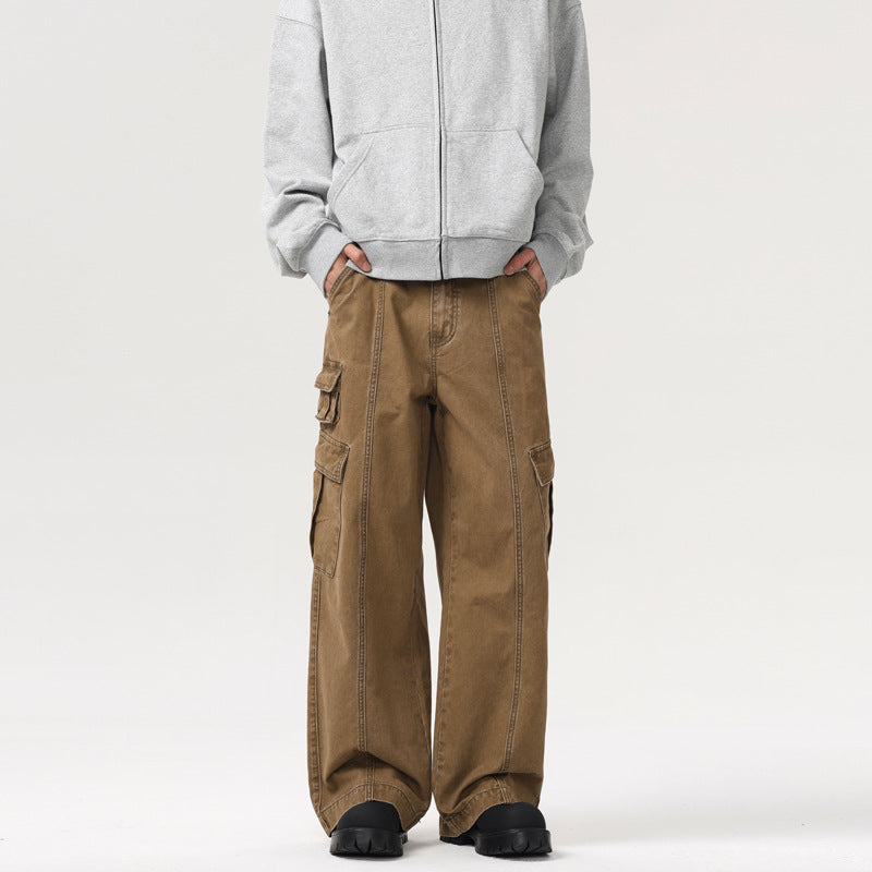 Herren Weite Canvas‑Cargohose im Utility‑Look mit Mehrfach‑Taschen und markanten Nahtpaneelen Echo Archiv