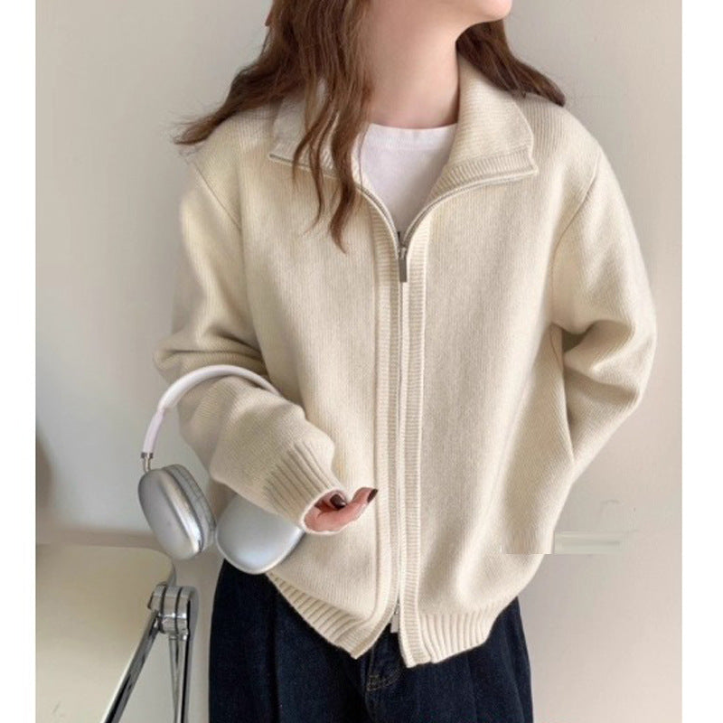 Damen Modische Strickjacke mit leichtem Reißverschluss Echo Archiv