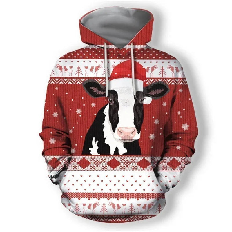 Damen Lustiger Kapuzenpullover mit weihnachtlichem DJ-Design Echoarchiv