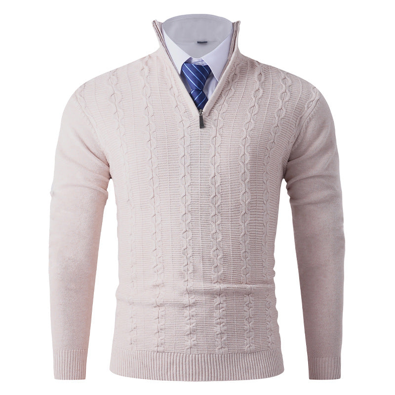 Herren modischer Rollkragenpullover mit strukturiertem Zopfdesign Echoarchiv