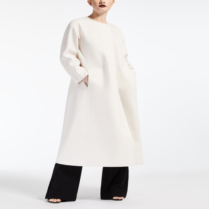Damen Oversize-Mantel mit Rundhals und verdeckter Knopfleiste Echoarchiv