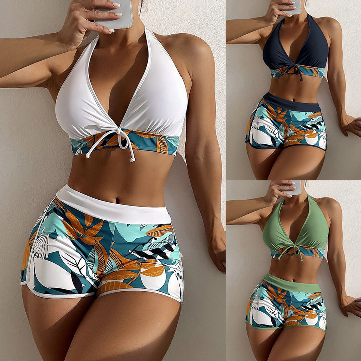 Damen Bikini-Set mit hochgeschnittenen Shorts und verspieltem Bandeau-Oberteil Echo Archiv