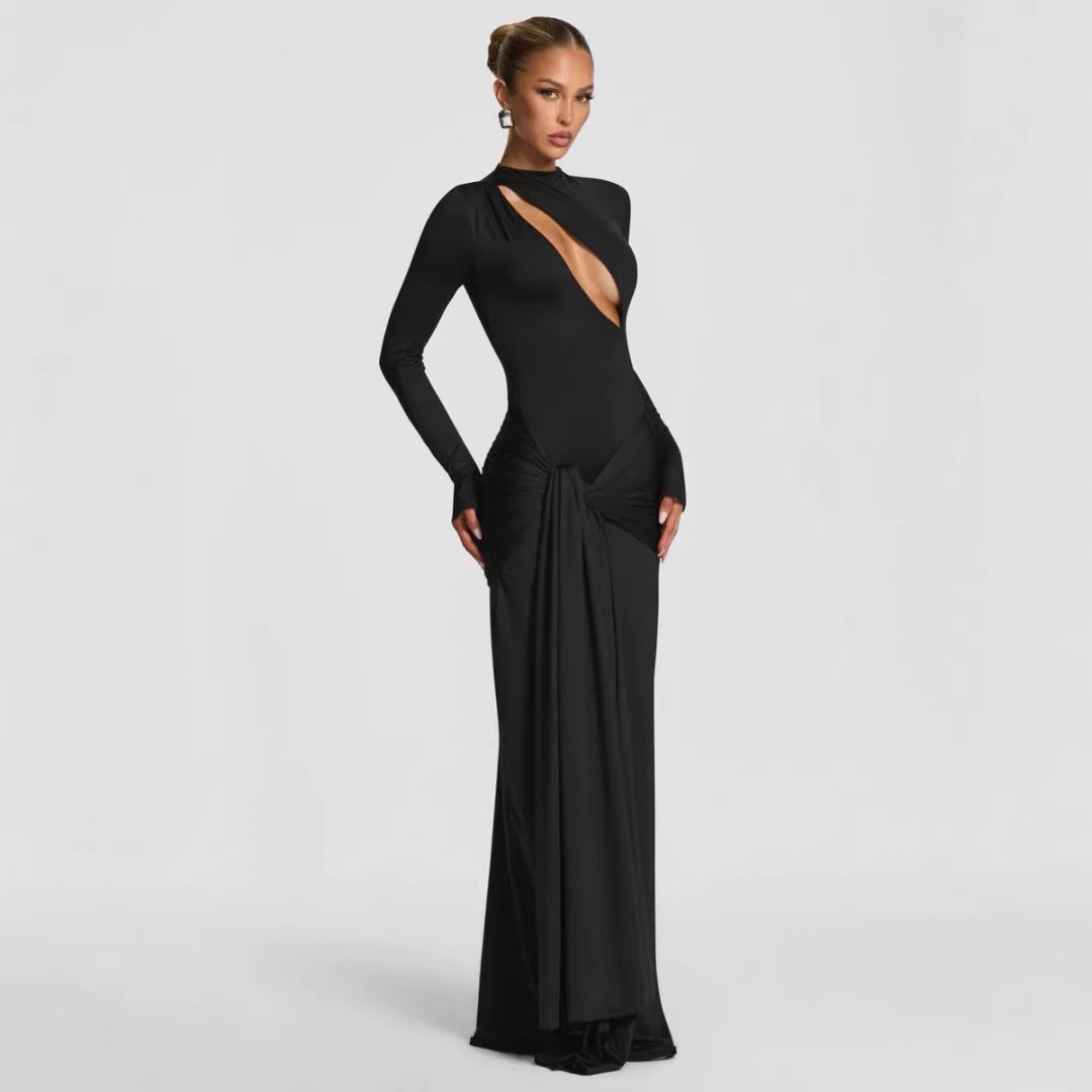 Damen Modisches Maxikleid mit asymmetrischem Ausschnitt Echo Archiv