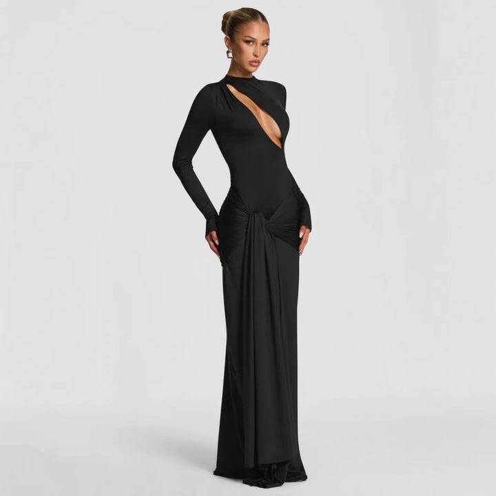 Damen Modisches Maxikleid mit asymmetrischem Ausschnitt Echo Archiv