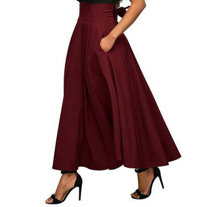 Damen weit geschnittene Palazzo-Hose mit eleganten Taschen und hohem Bund Echoarchiv