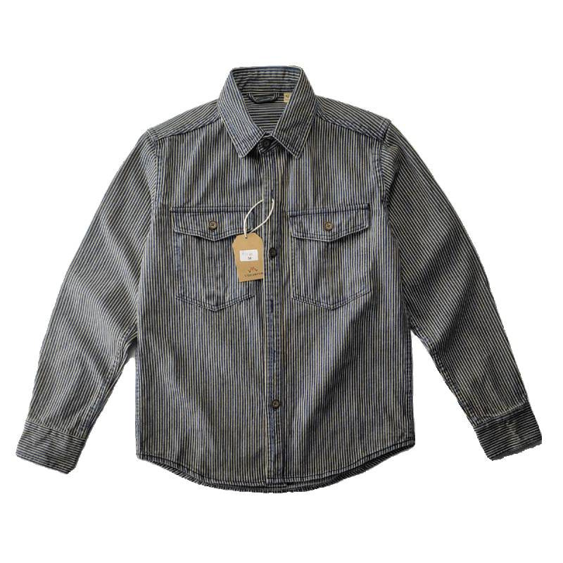 Herren Gestreifte Baumwoll-Hemdjacke Echo Archiv