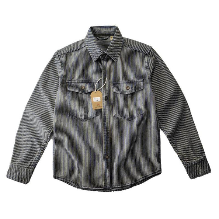 Herren Gestreifte Baumwoll-Hemdjacke Echo Archiv